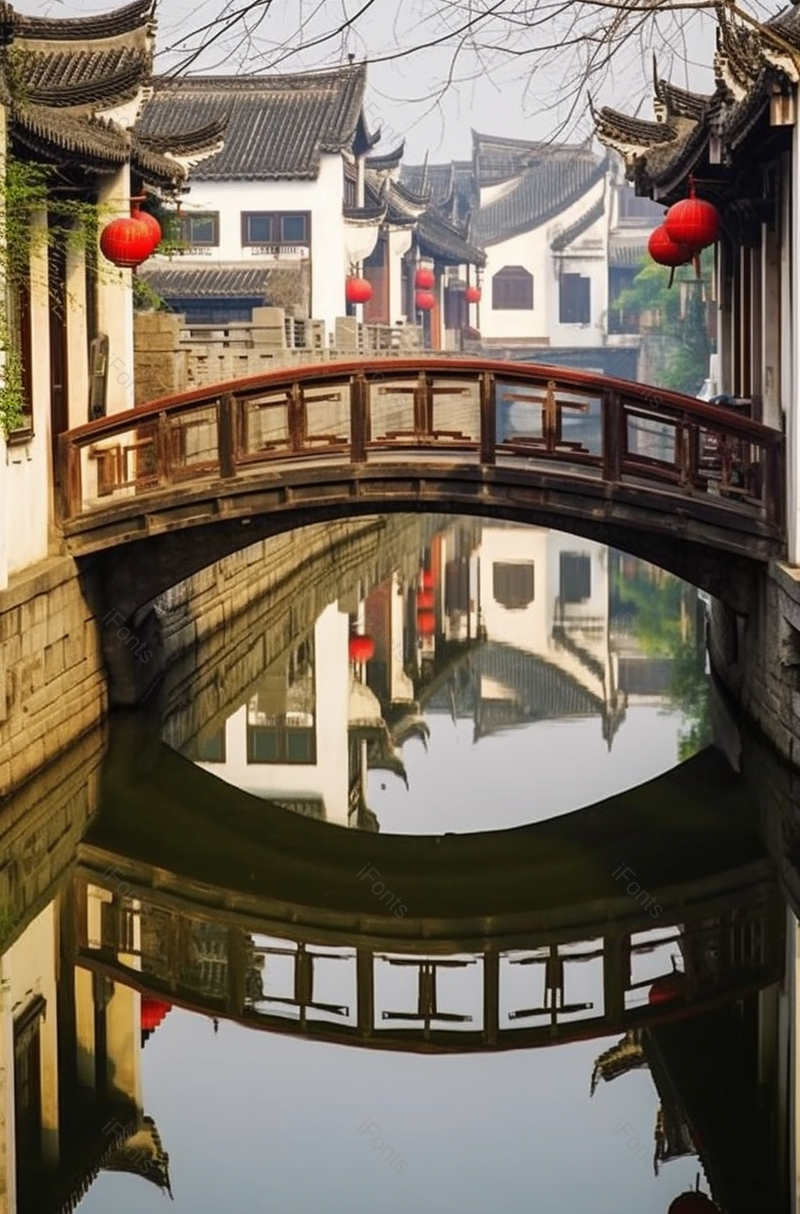 水乡拱桥园林风景摄影图,高清,摄影图,摄影图片,图片大全,摄影图免费下载